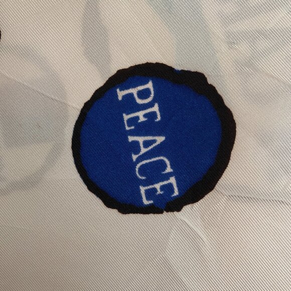 1968 Vintage E. McCarthy Political Peace/Vietnam Scarf Size: 24" Sq Polyester/Ac - Picture 4 of 7